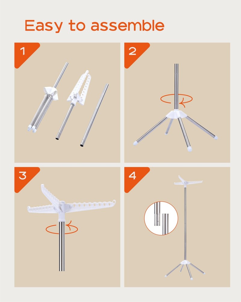 Clothes Drying Rack Foldable, 59 inch Tripod Laundry Drying Rack Indoor with ...