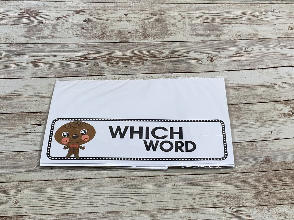 Gingerbread Boy - Themed Learning Centers - Which Word - Laminated