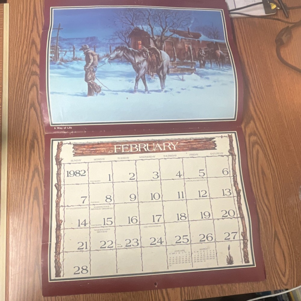 Stephen Kline Country Western 1982 Calendar Artwork