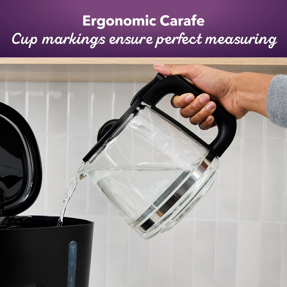 Mr. Coffee Programmable Coffee Maker, 12-Cup Coffee Maker, Black