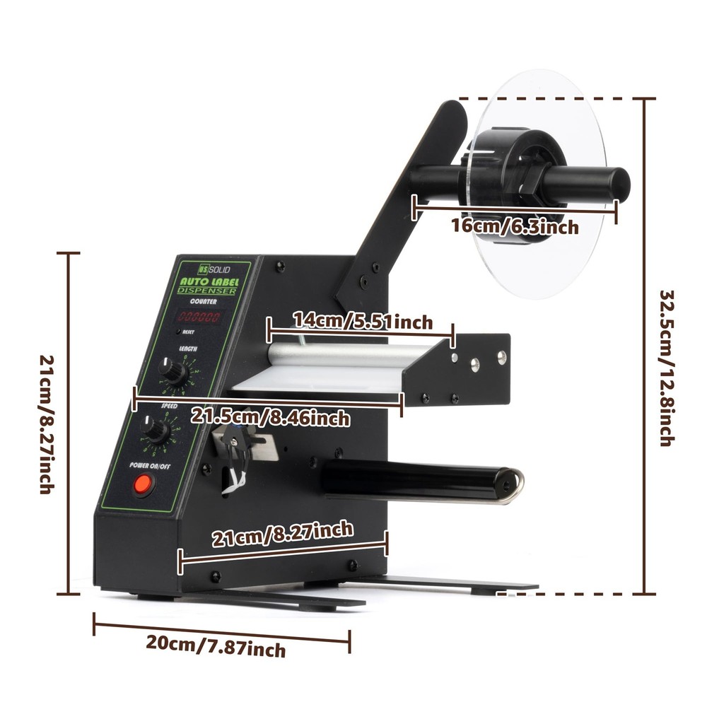 U.S. Solid Automatic Label Dispenser 4.52 in Width Fanfold Labels Counter