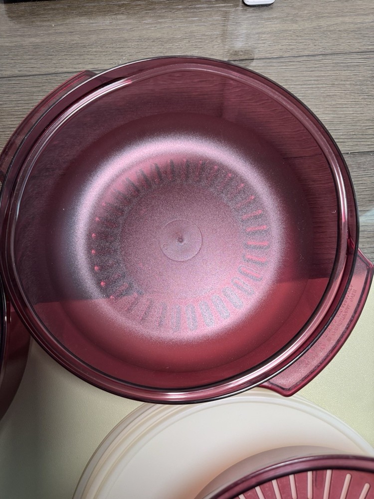 Tupperware TupperWave Stack Cooker Set 12 Pcs Cranberry Used Combo From 2 Sets