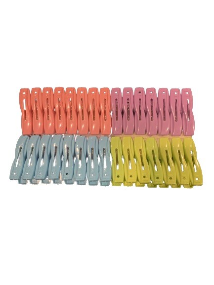 30 Pcs Plastic Clothespins Laundry Clothes Pins Large Spring Multi Color