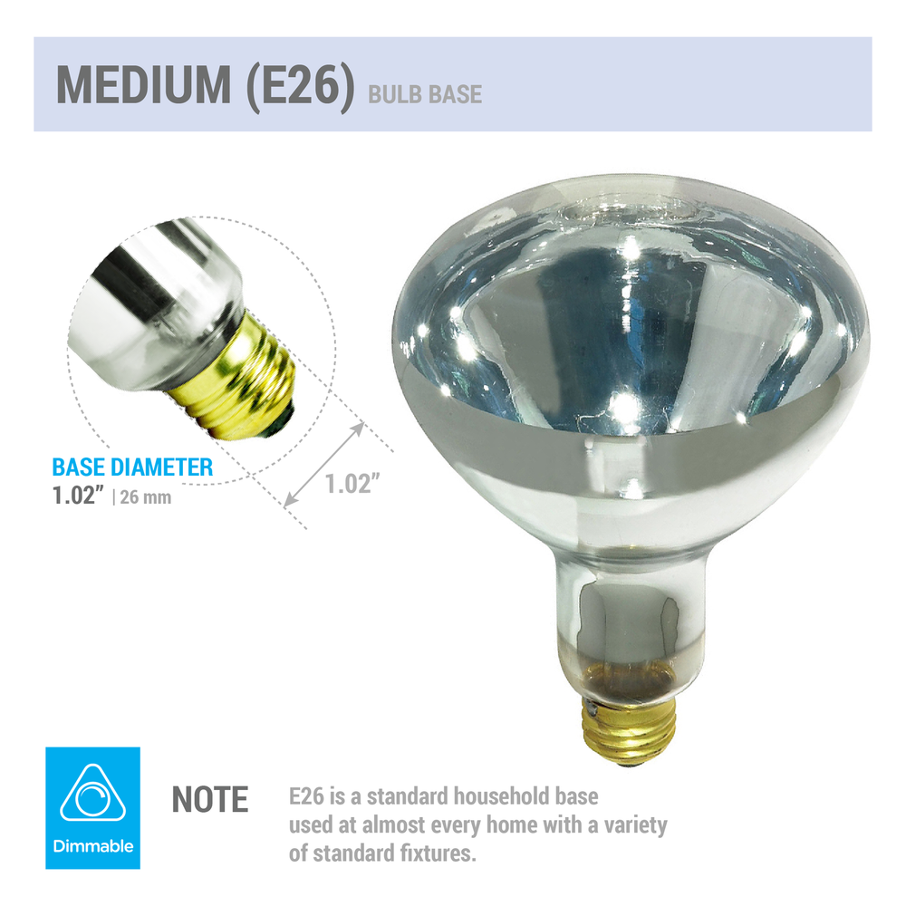 4 Pack 250W Watt Infrared Brooder Chicken Coop Hen House Clear Heat Lamp R40 E26