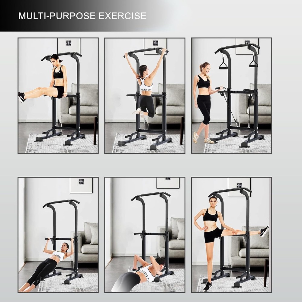 Power Tower Pull Up Bar,Pull-Up Rack Dip Station,Height Adjustable Gym Equipment