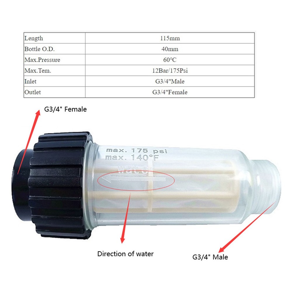 For K?rcher Water Filter Quick Adapters 3/4 Inch Connection External Thread