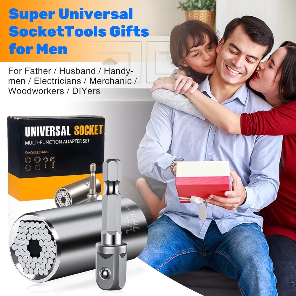 DIY Handyman Gift Geekman Silver Universal Socket Tools