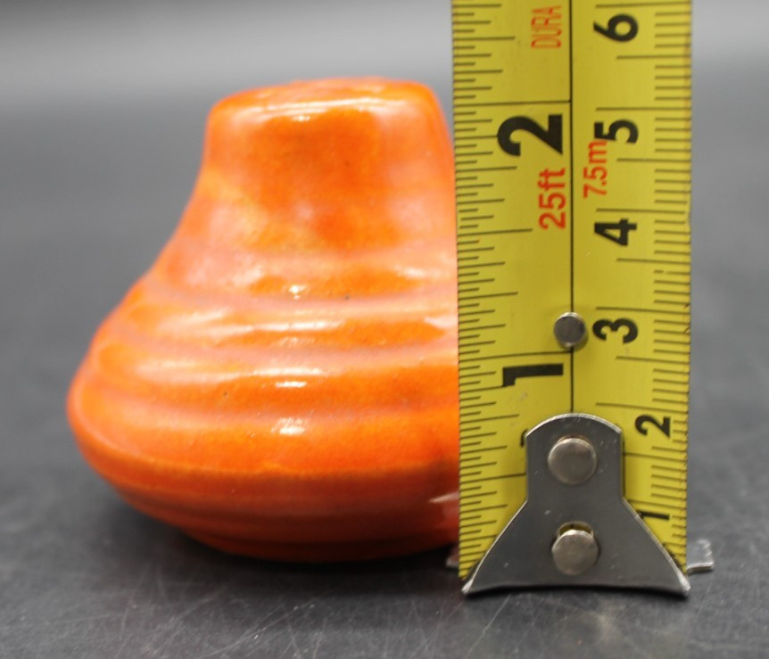 Bauer Pottery Orange Ringware Salt Pepper Shaker Vintage Low