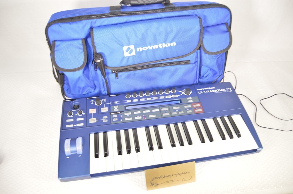 Novation ULTRANOVA Synthesizer Vocoder Blue Keyboard Tested W  Soft Case Mic