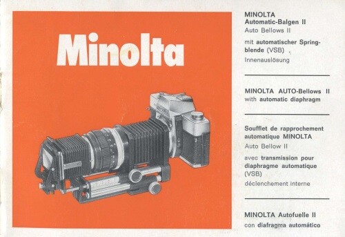 Minolta Auto Bellows II Instruction Manual multi-language
