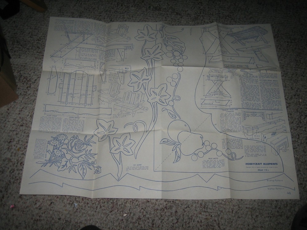 Vintage Modern Handcraft Inc Sheets #1A & #3A Woodworking Pattern Instructions