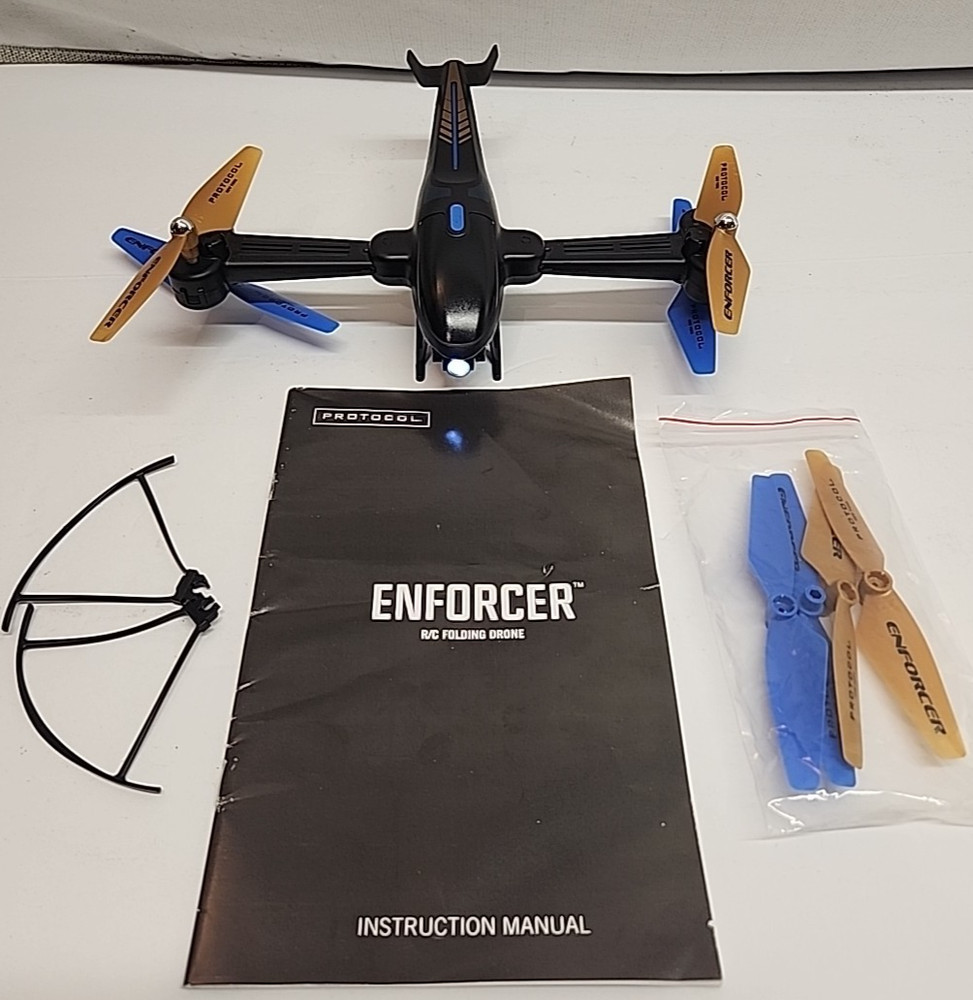 NEW Parts Protocol Enforcer R/C Folding Drone No Remote.  read description