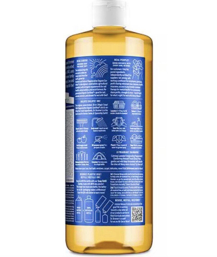 Dr. Bronner's Pure-Castile Magic Soap Peppermint 32.0 fl oz