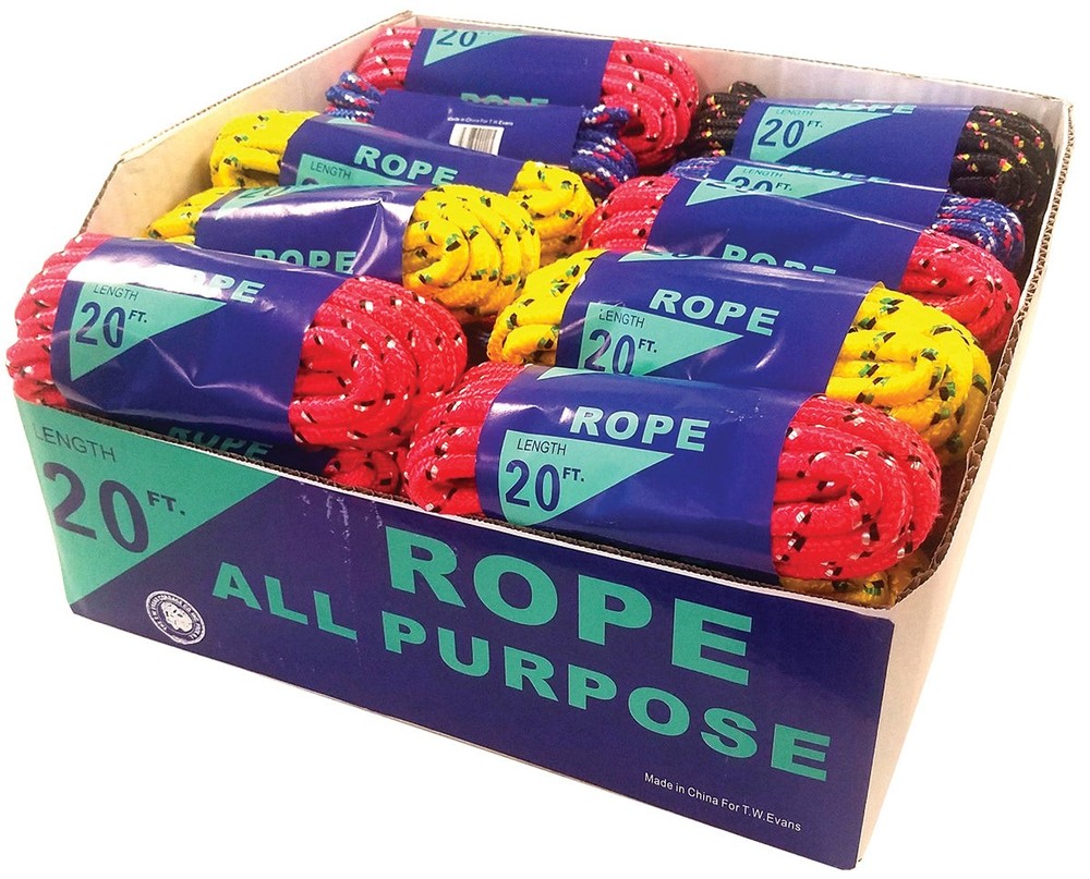 Braided Rope 3/8" x 20' Assorted Colors