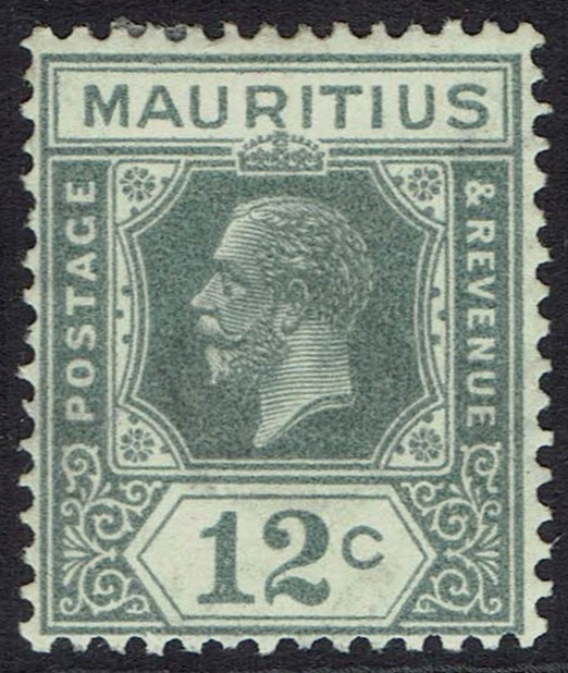 MAURITIUS 1921 KGV 12C TYPE B WMK MULTI SCRIPT CA