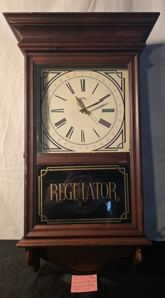 Vintage  Cornwall Regulator   Wood Wall Clock. case and chimes.