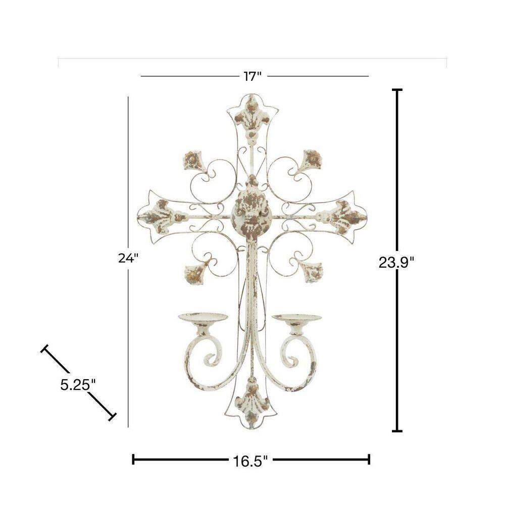 White Iron French Country Wall Sconce