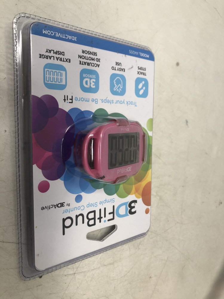 3DFitBud Simple Step Counter Walking 3D Pedometer by 3DActive(Model:A420S),Pink