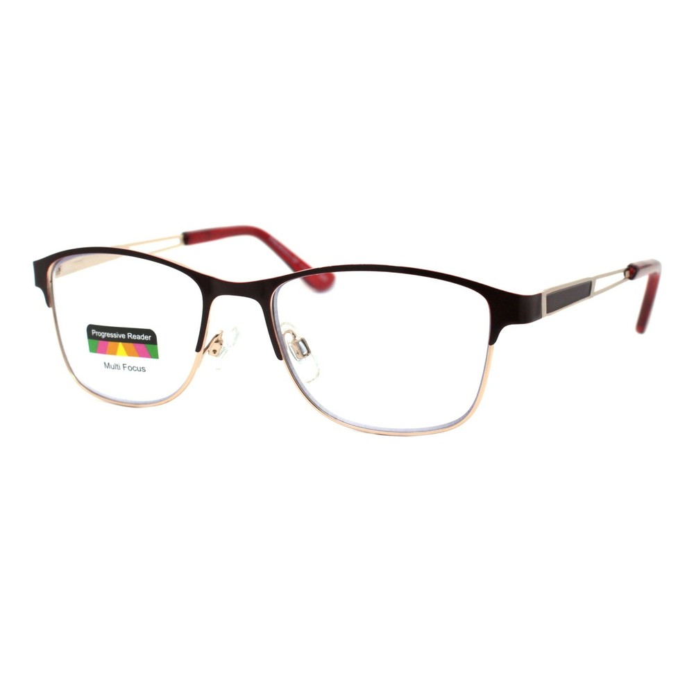 Multi-Focus Progressive Reading Glasses 3 Powers in 1 Reader Spring Hinge Metal