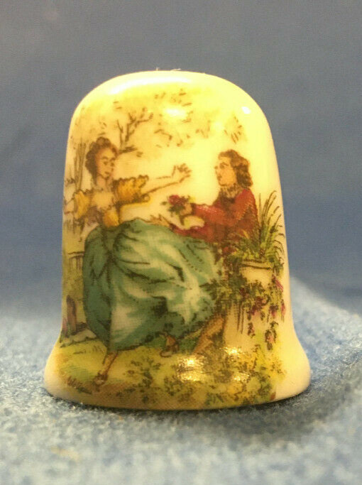 Thimbles Porelain Painted with Colonial Couple