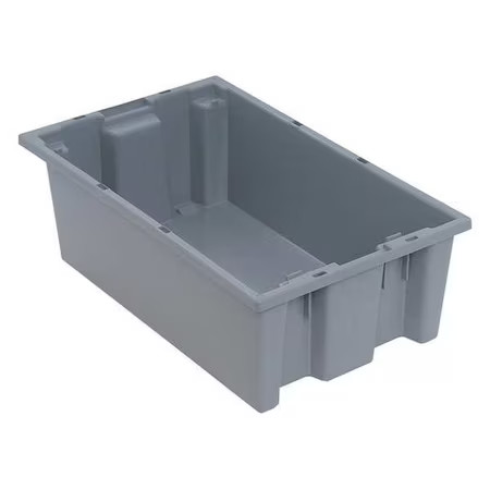 Quantum Storage Systems Snt180gy Stack & Nest Storage Container, 3.7 Gal, 18 In