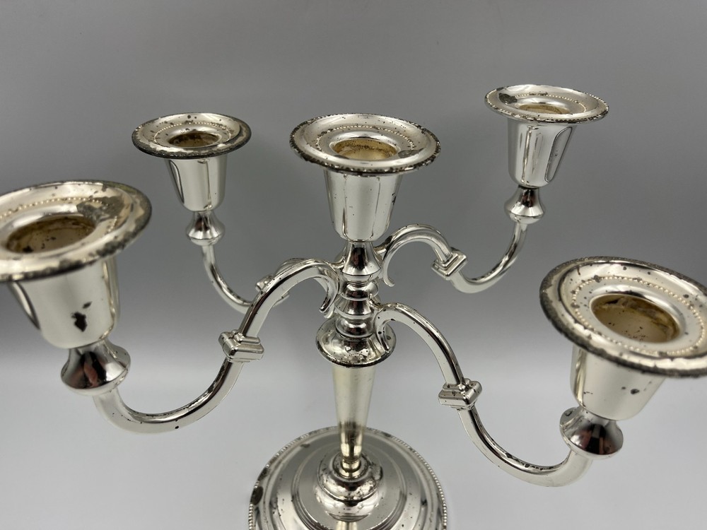 Vintage Silver Plated Candelabra, 23cm tall.
