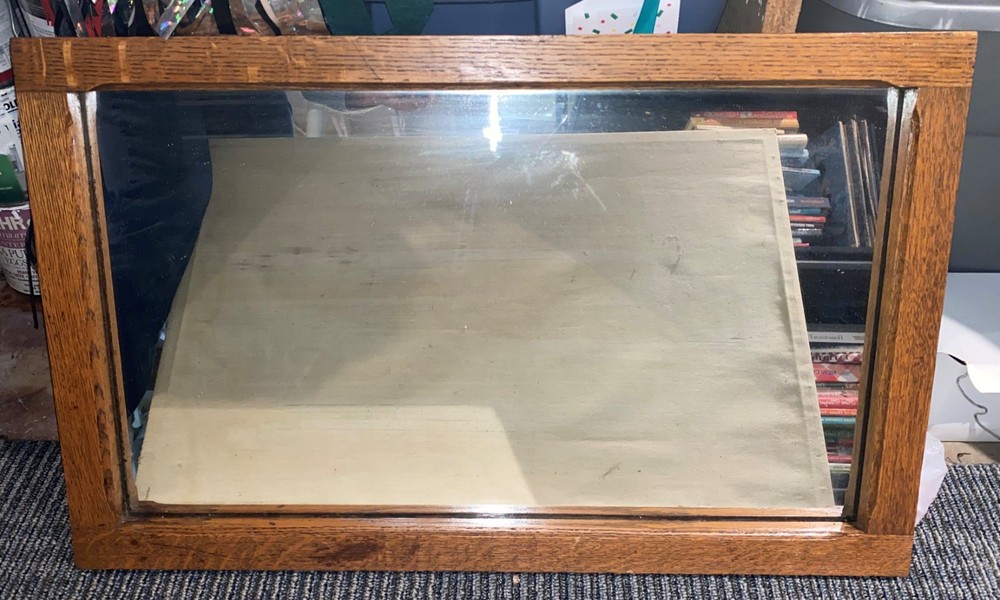 26.5"x 16.5 Rectangle OAK FRAME MIRROR Refinished