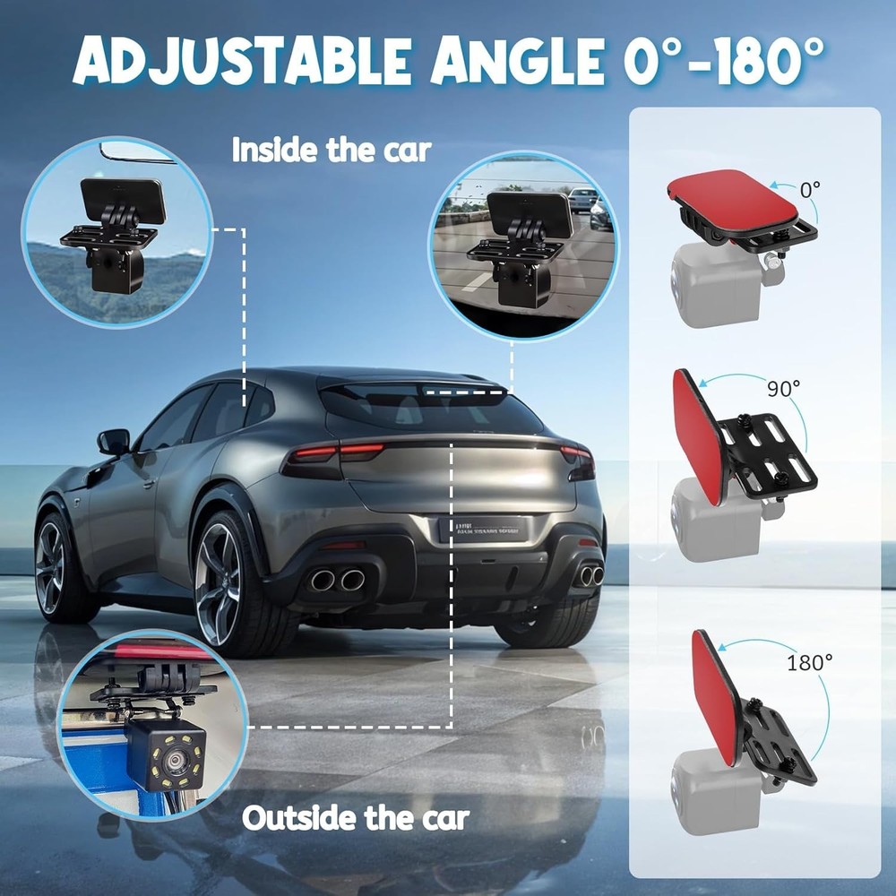 Lightweight Adjustable Dash Cam Mount - Secure Rear Camera Holder for Vehicles
