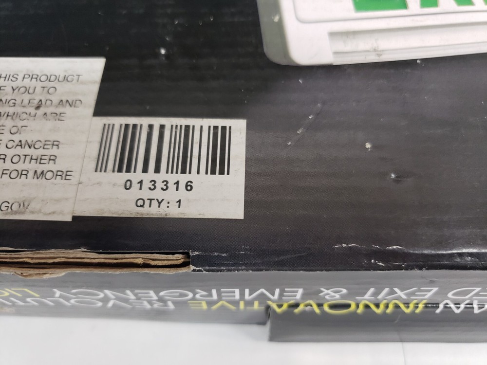 Light Pipe 013316 LED Exit Light Combo Green Letter / White Housing