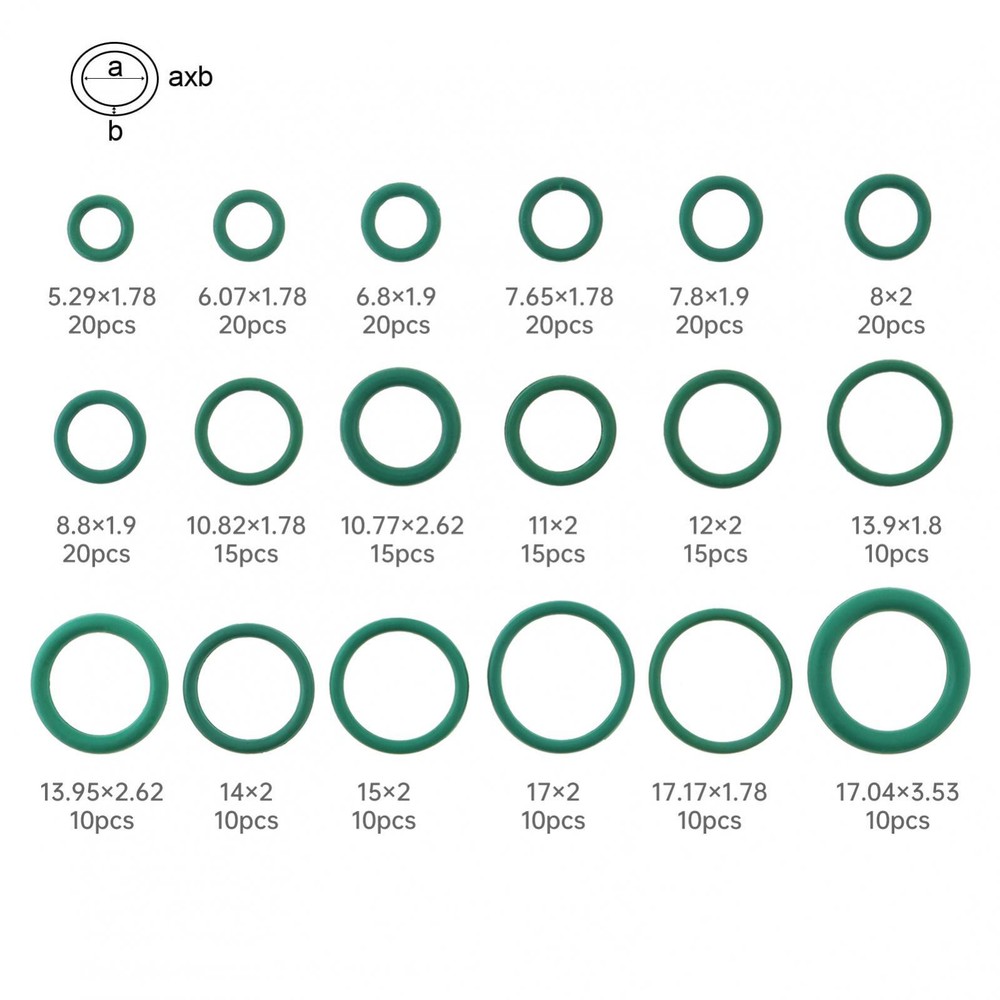 Car A/C Repair Kit O-Ring Set + AC Valve Cores + Removal & Install Tool