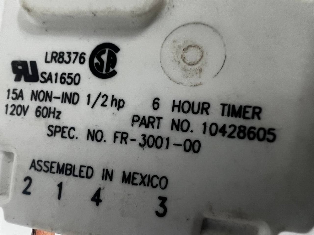 Genuine Maytag Refrigerator Defrost Timer 10428605