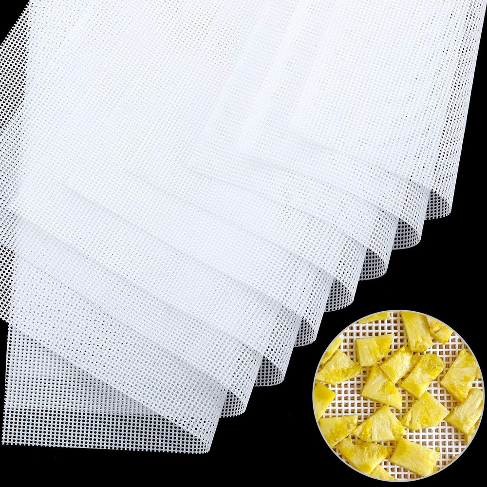 8 Pieces Silicone Dehydrator Sheets Mesh Dehydrator Trays Non-Stick Fruit Mats