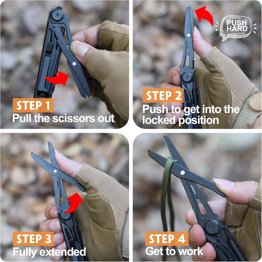 Multitool Pocket Knife EDC Camping Gift for Men