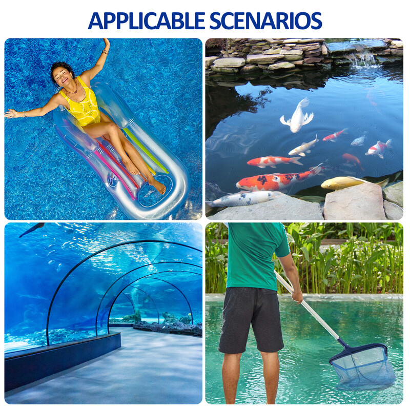 Swimming Pool Skimmer Net Mesh Telescopic Pole Extra Large Deep Bag Leaf Cleaner