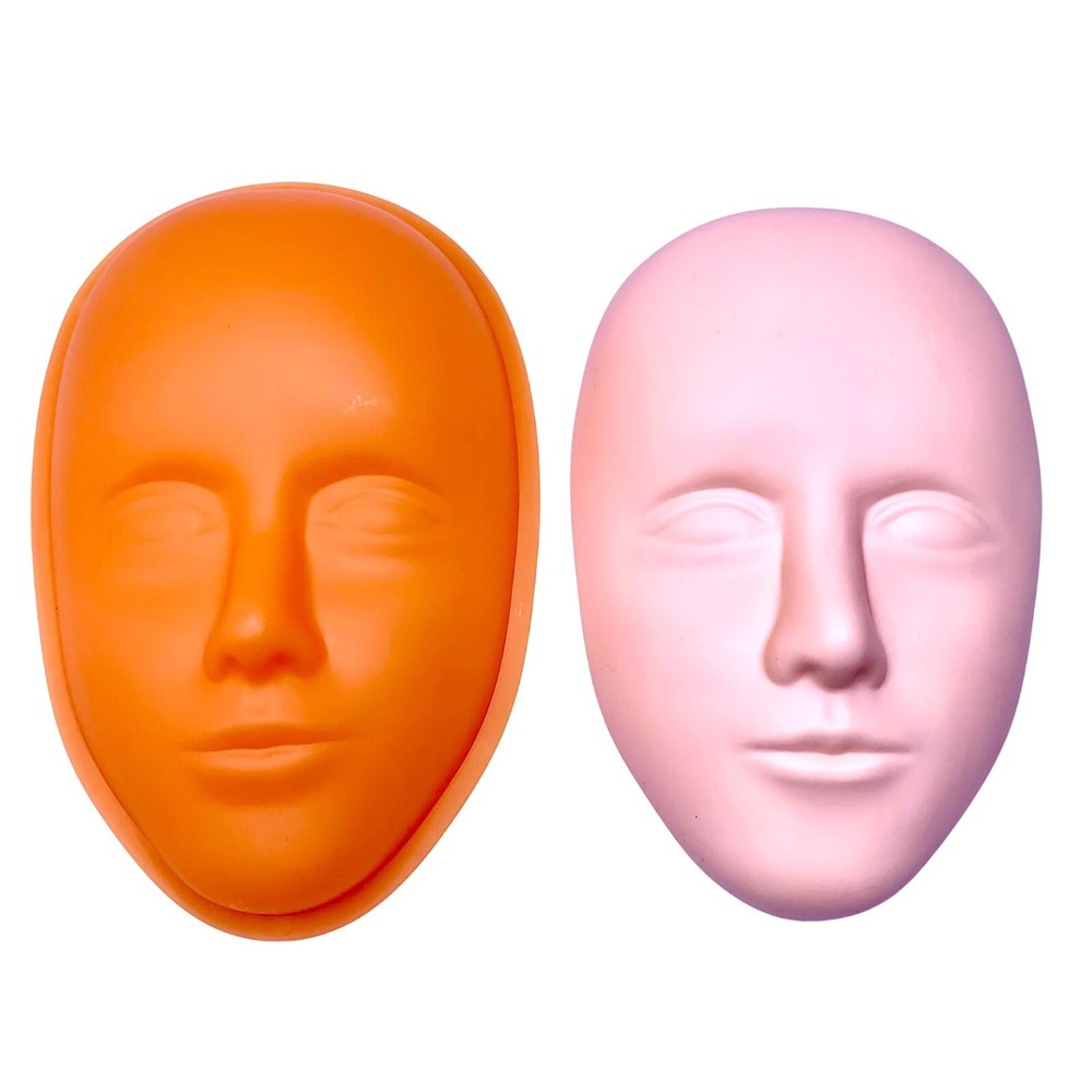 Silicone Practice Makeup Face Mold Reusable Training Tools Set 2 Base & Face