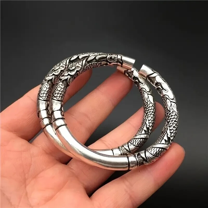 925 Sterling Silver Monkey King Bracelet Bangle One Size Fit All Adjustable
