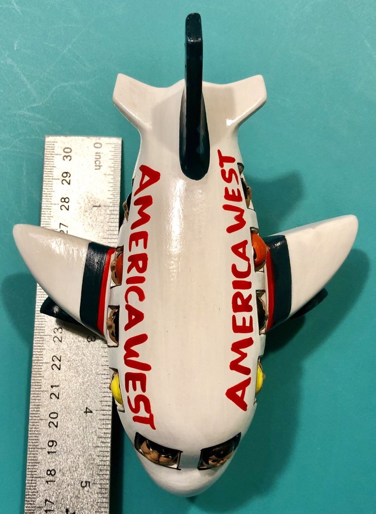AMERICA WEST AIRLINES HAND PAINTED CERAMIC PLANE