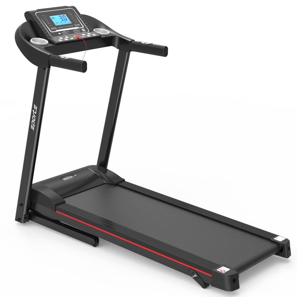 Foldable Treadmill with Incline - Electric Running Machine w/ Bluetooth & LCD
