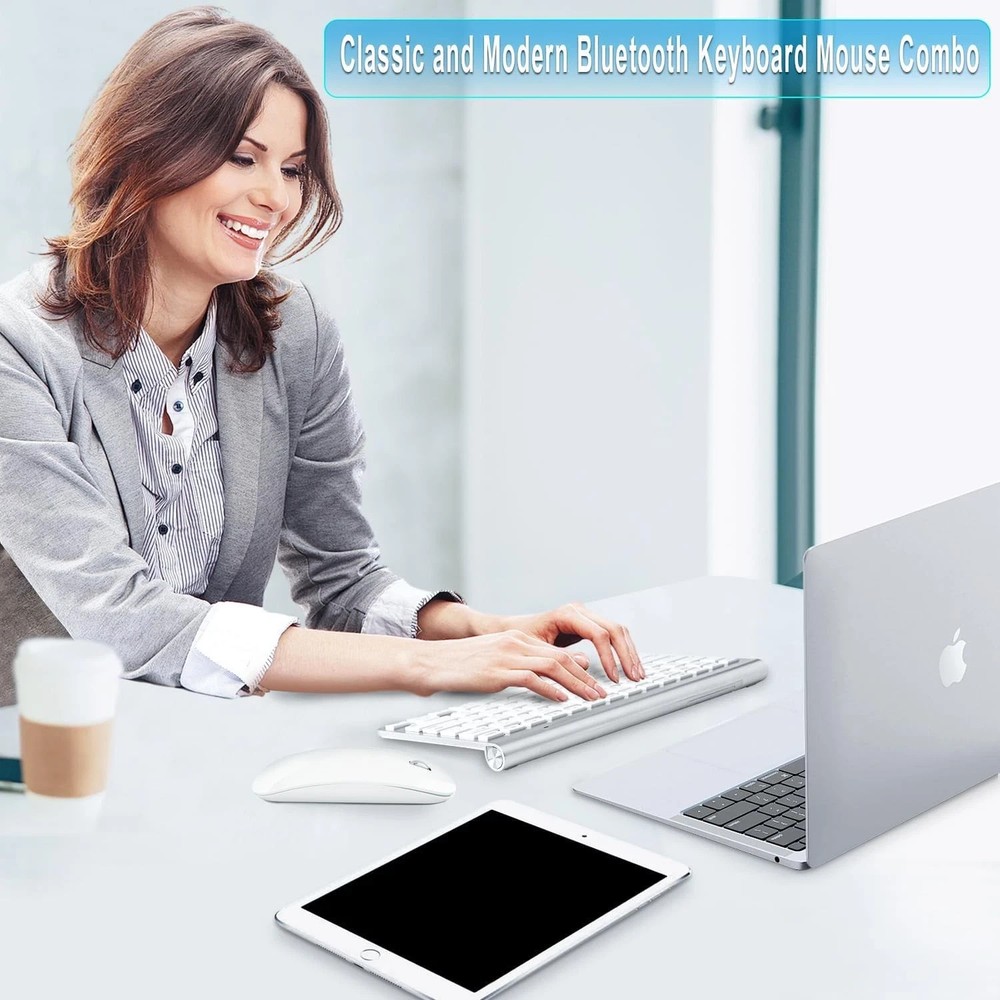 Wireless Keyboard and Mouse for Macbook Bluetooth USB C Compatible 2.4G wireless