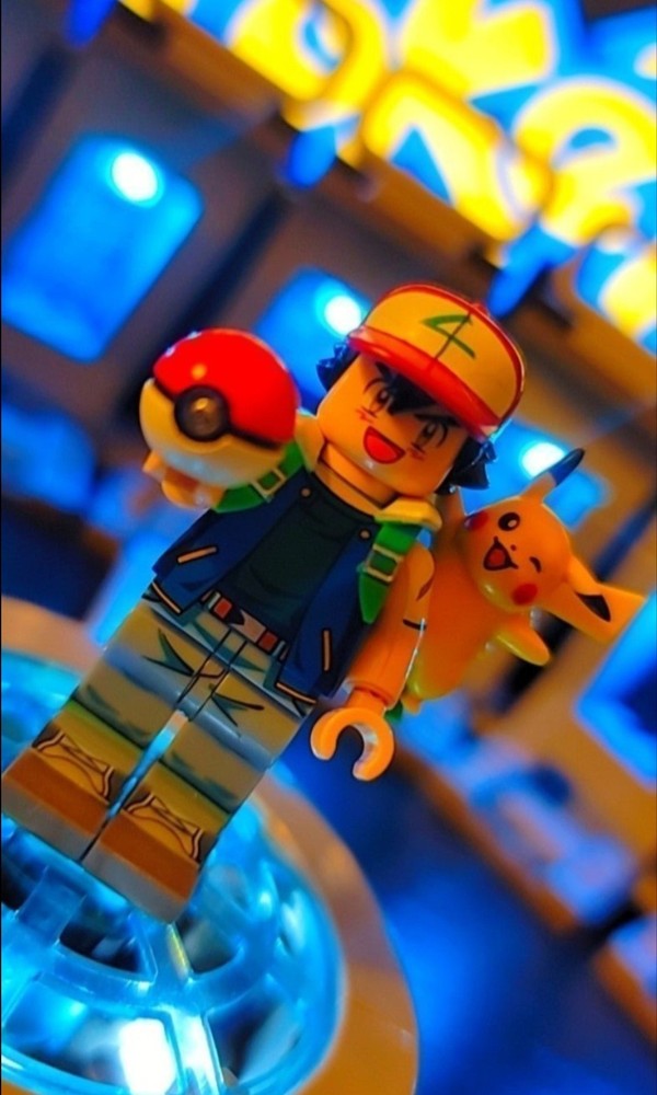 Ash Ketchum with Pikachu Custom Minifigure