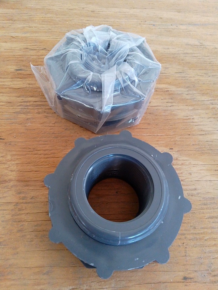 2 Pack PVC Bulkhead Fitting - Double Threaded Bulkhead Water Tank Connector, ...