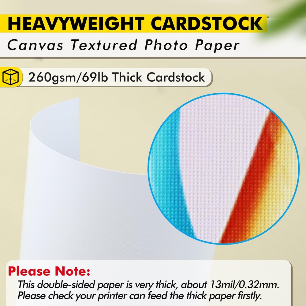 Koala Thick Canvas Textured Double-sided Printer Paper 8.5X11 69LB 50sheets 2...