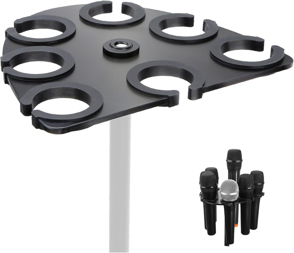 Microphone Holder Multi Mic Holder for Wired and Wireless Mics Multiple Micro...