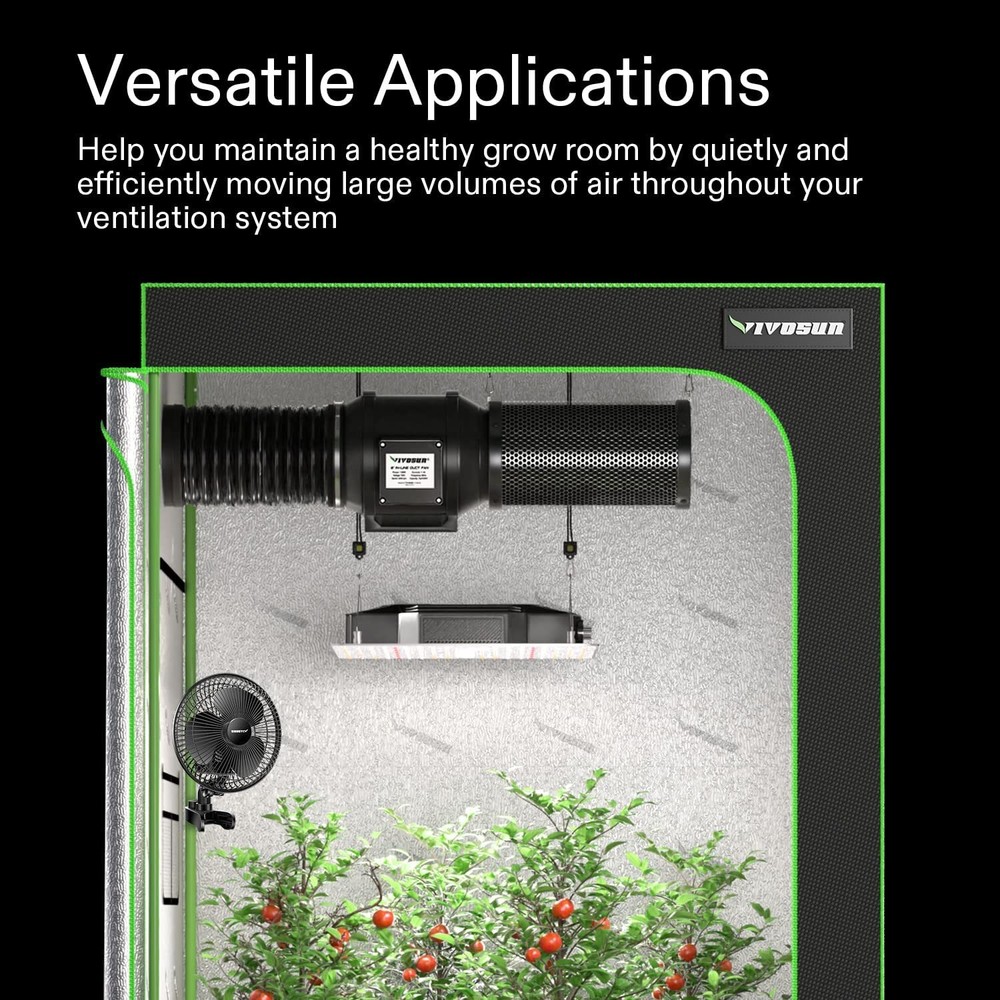 VIVOSUN 4/6/8 Inch Inline Duct Ventilation Fan with Variable Speed Controller