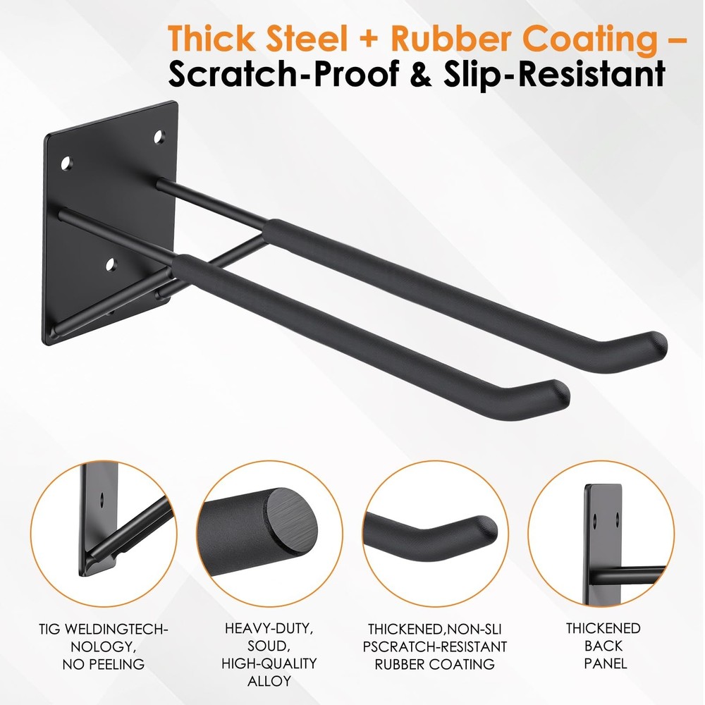 14" Garage Hooks Heavy Duty 8-Pack - Garage Storage System Hooks, Ladder Hook...