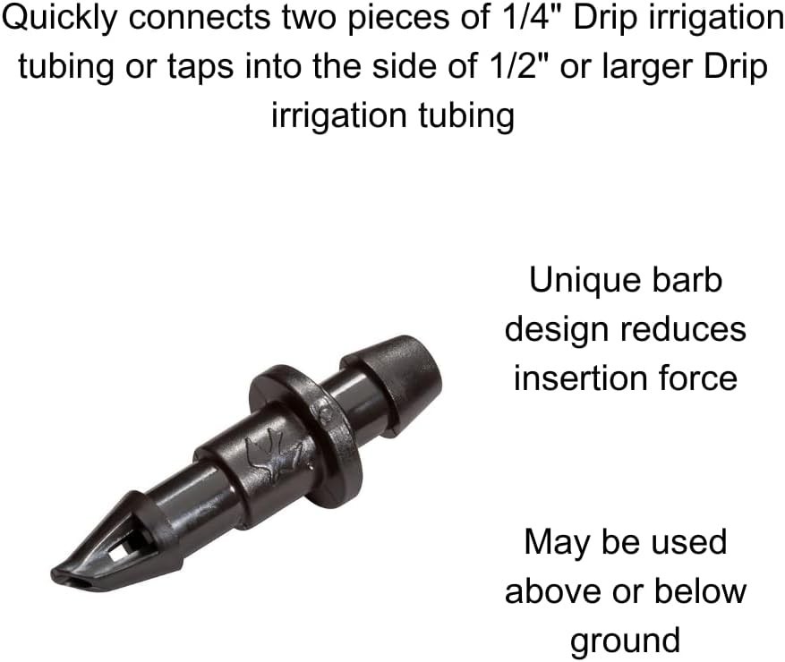 30-Pack Universal 1/4" Barbed Coupling Fittings for Drip Irrigation Systems