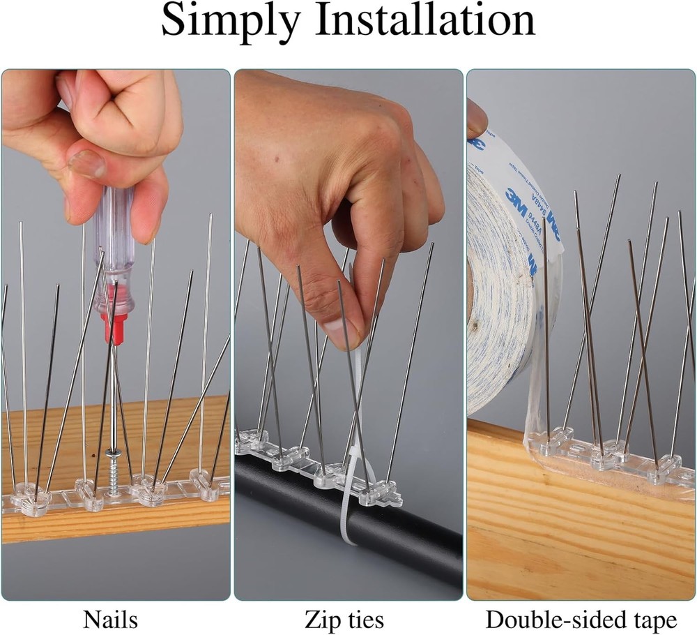 Bird Spikes Plastic Base 50 Pcs New
