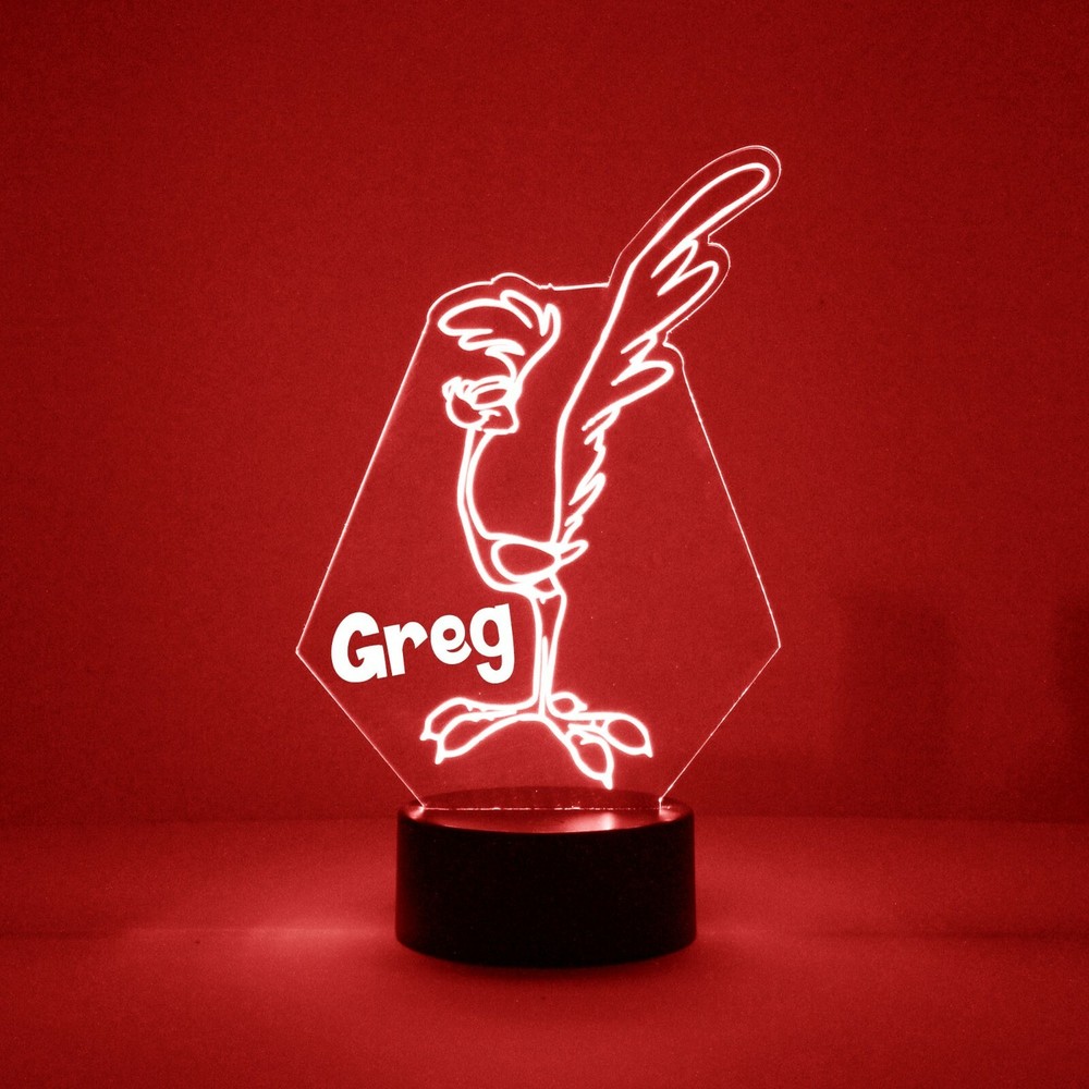 Road Runner, Personalized FREE, LED Night Light Lamp + Remote, Light Up