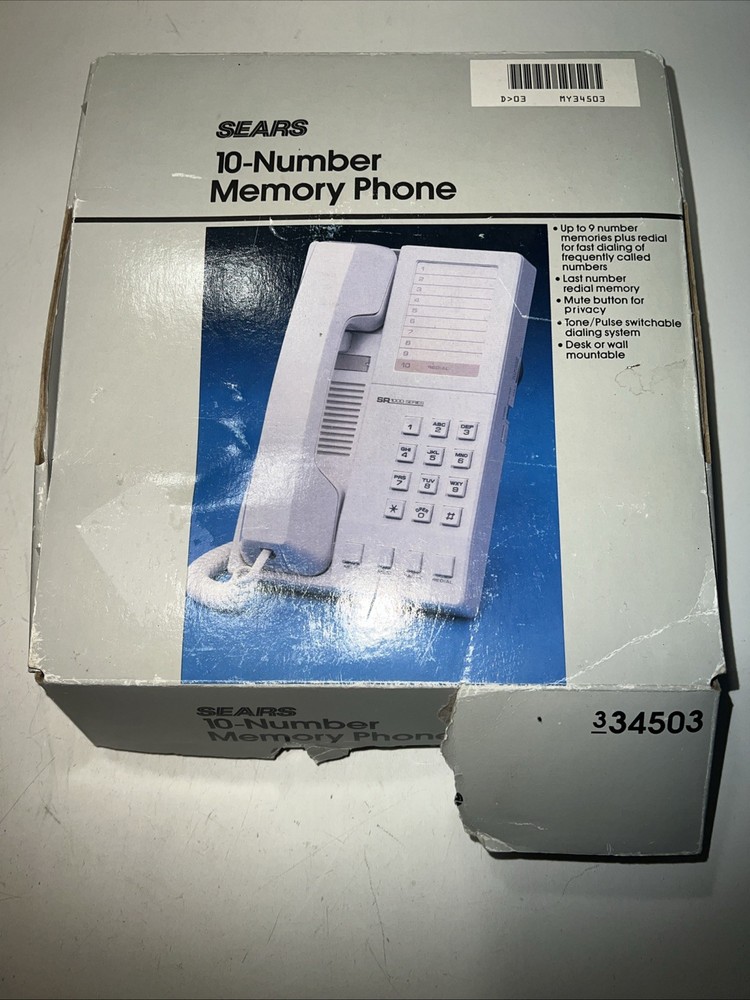 Sears︱10-Number Memory Phone︱NEW IN BOX︱34503