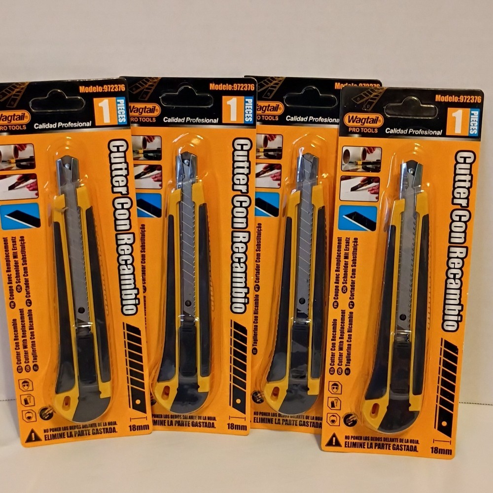 4 Wagtail Pro Tools Utility Knife Cutter with Replacement Blade Model 972376